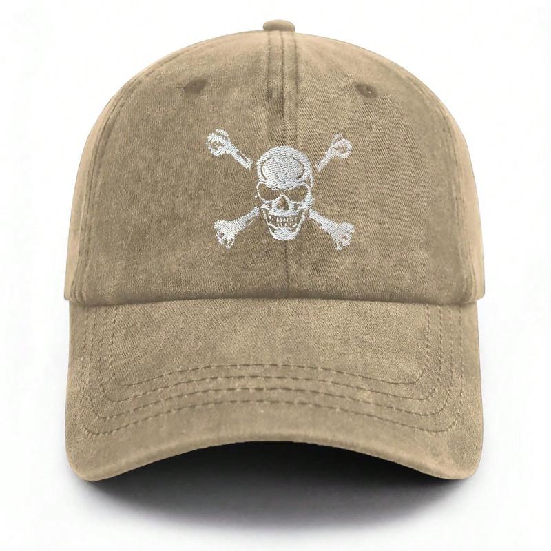 1pc Skull And Crossbones Baseball Cap For Men Women, Funny Adjustable Embroidered Skeleton Hat,Suitable For Halloween Party.