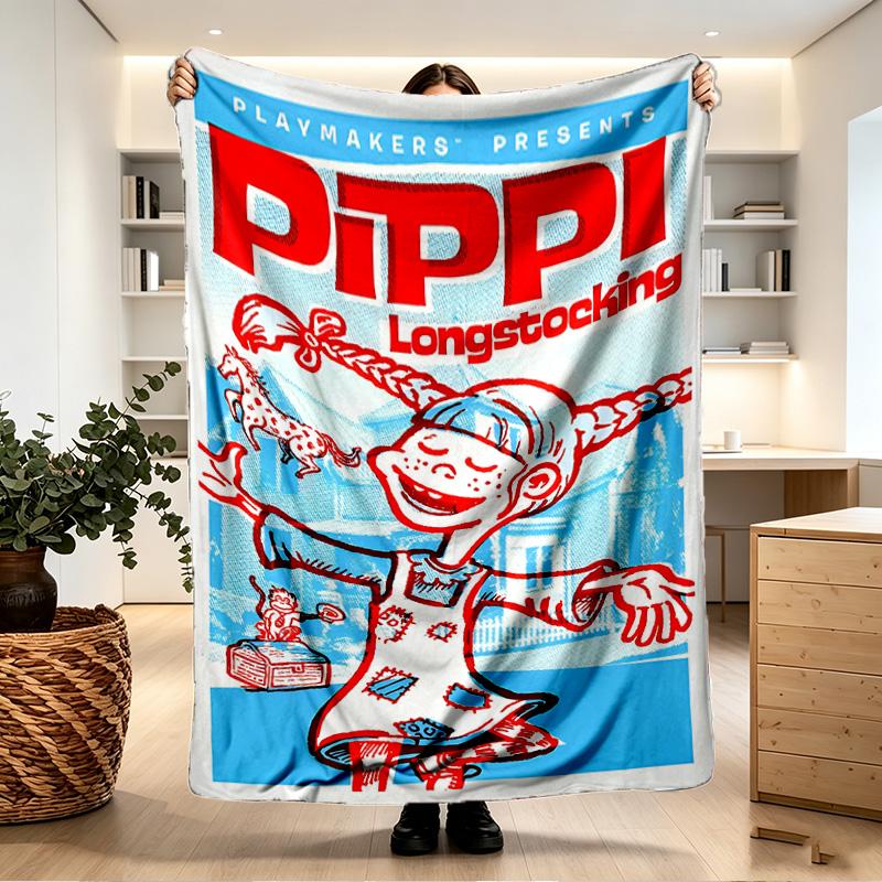 Pippi Longstocking Print Blanket - Soft & Comfortable, for Bedroom, Travel, Sofa, Home Decoration - Birthday Christmas Gift for Friend