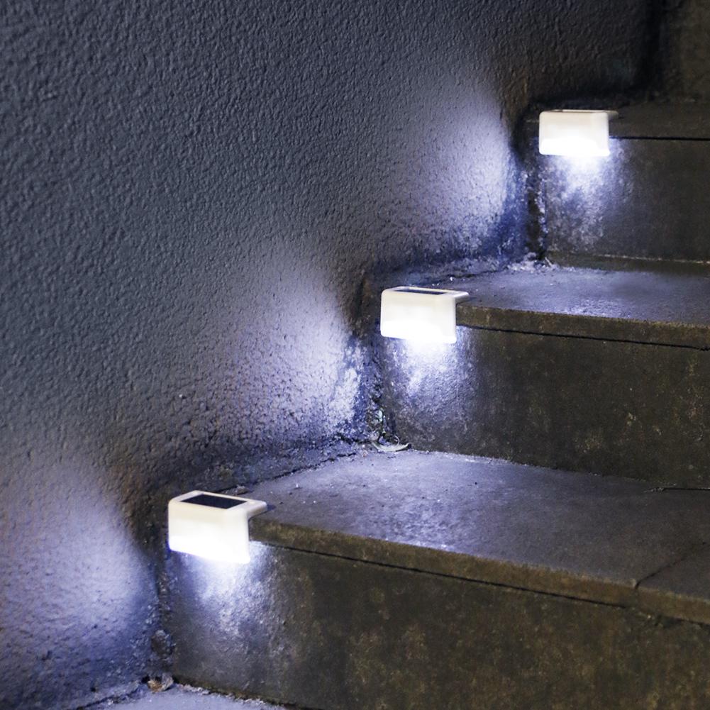 1pc LED Solar Path Stair Lights IP65 Waterproof Outdoor Garden Yard Fence Wall Lamp Staircase Night Light