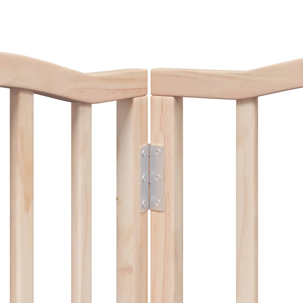 Foldable Dog Gate with Door 6 Panels 300 cm Poplar Wood