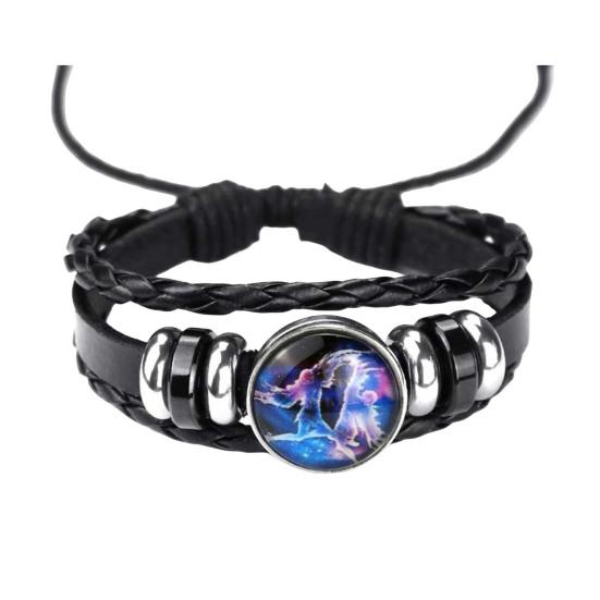 Браслет-унисекс Constellation, многослойный, плетеный, из искусственной кожи, регулируемый, сплав, светится ночью