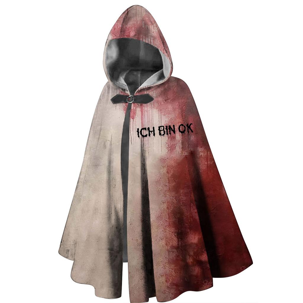 Хэллоуин Кровавое Пятно Принт - Унисекс Длинный Капюшон Плащ