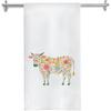 Floral Highland Cow Kitchen Towels, Cow Lovers Gifts for Women Dish Tea Towels for Kitchen Decor, Farmhouse Flower Highland Cattle Decorative Hand