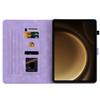 For Samsung Galaxy Tab S10+/S9+/S9 FE+ Card Slots Case Lily Flower Imprint PU Leather Tablet Cover