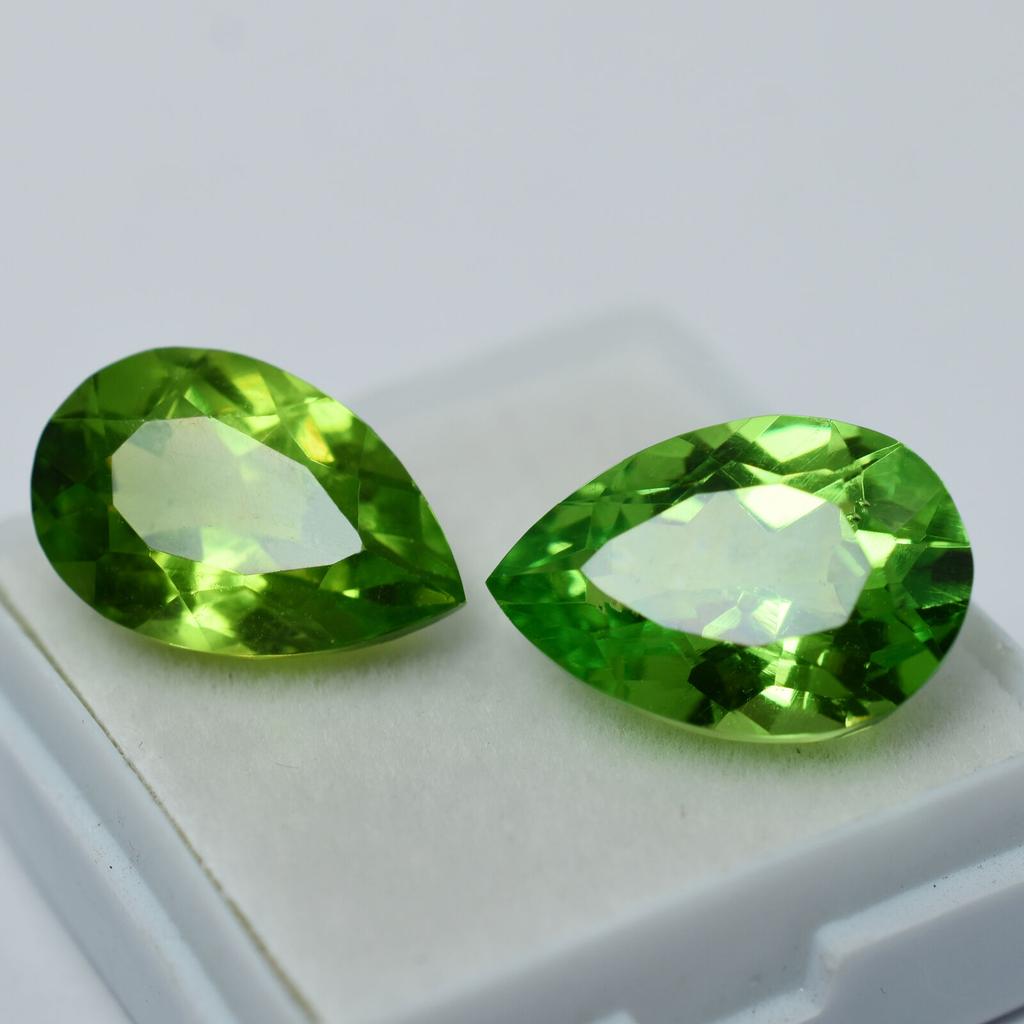 NATURAL Peridot Green 16.10 Carat Stone Gemstone PEAR CUT Faceted