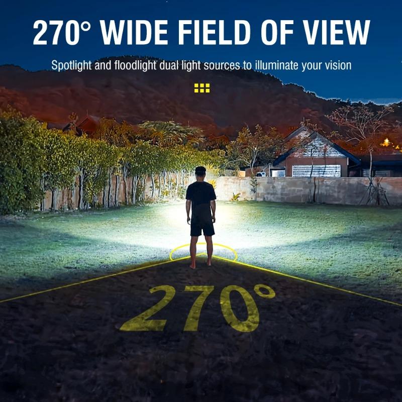 Мощный светодиодный налобный фонарь COB 3000LM, индукционный налобный фонарь, силиконовый, USB-C, перезаряжаемый, для кемпинга, рыбалки