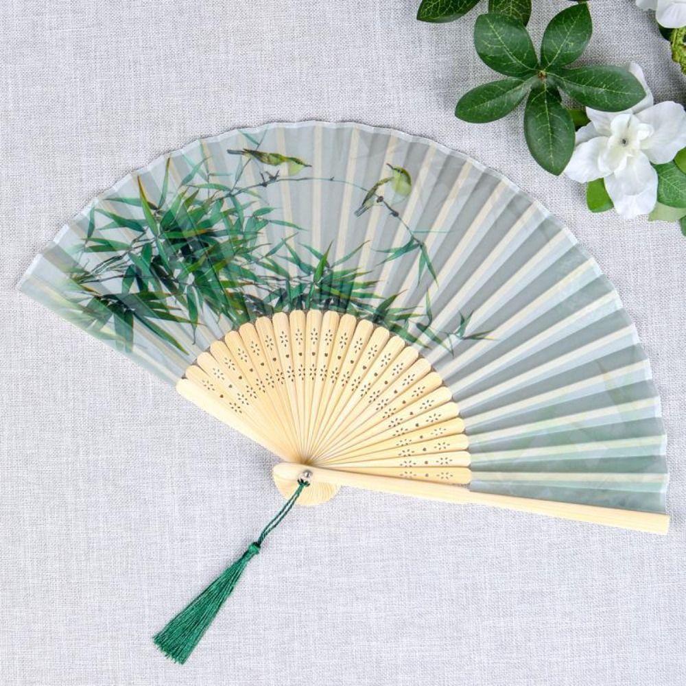 Ручной реквизит веер с бамбуковой ручкой складной веер портативный выпускной декор