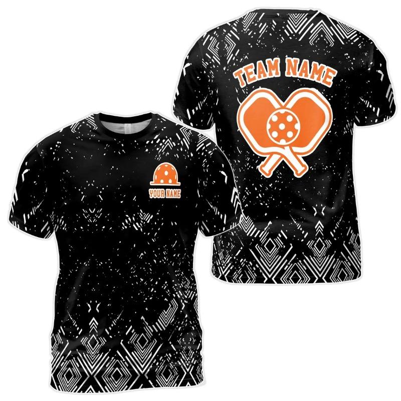 Модная графическая футболка для пиклбола 3D-печать Мужская с персонализированным именем
