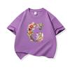 Kids Cotton T Shirt Floral Letter G Print Crew Neck Short Sleeve Tee Casual Boys Girls Summer Tops