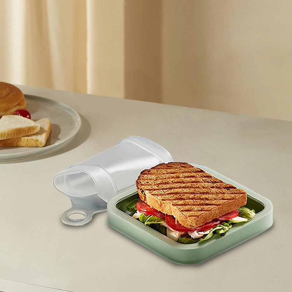Силиконовый контейнер для сэндвичей и тостов, герметичный, мягкий, с уплотнением, ланч-бокс, многоразовый, складной ланч-бокс для пикника на открытом воздухе