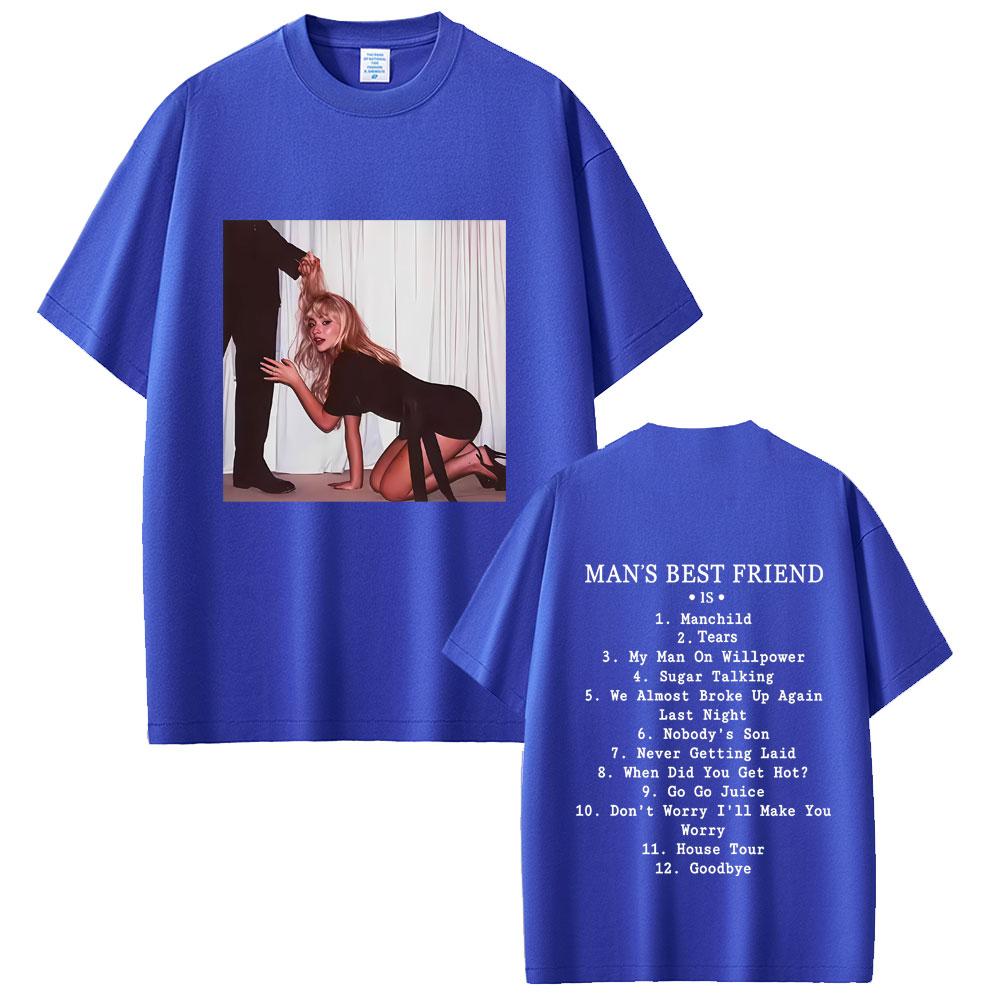 Sabrina Carpenter Mans Best Friend Album Graphic T Shirts Male Vintage Streetwear Men Women Fashion Casual Oversized Tshirt