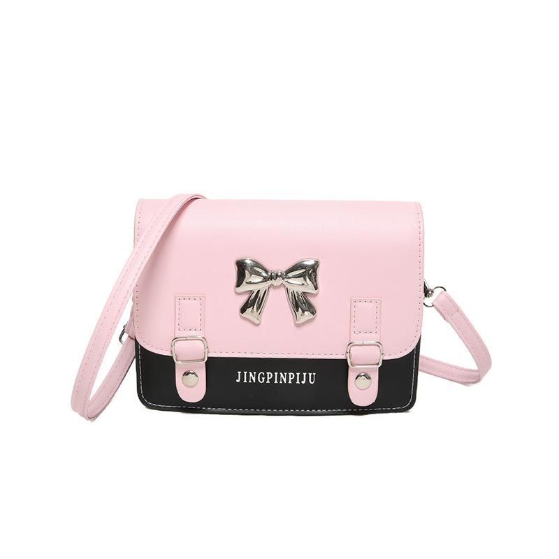 Bow Handbag Spring New Versatile Ins Gentle Texture One Shoulder Crossbody Bag Korean Style Small Square Bag