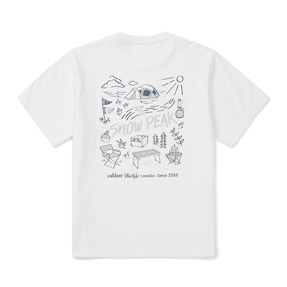 [Snowpeak] Cotton Picnic Short-Sleeve T-shirt White (S25MUFTS60)