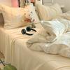 Yongyouwan Minimalist Striped Soft and Skin-Friendly Imitation Washed Cotton Four-Piece Set