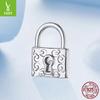 S925 Sterling Silver Retro Pattern Lock Beaded Accessories, Mysterious Style Sterling Silver Bracelet Accessories