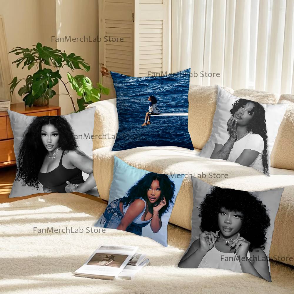 Singer SSZA Pillow Case Plush Fabric Soft Pillowcase Double Sided Print Sofa Cushion Cover Throw