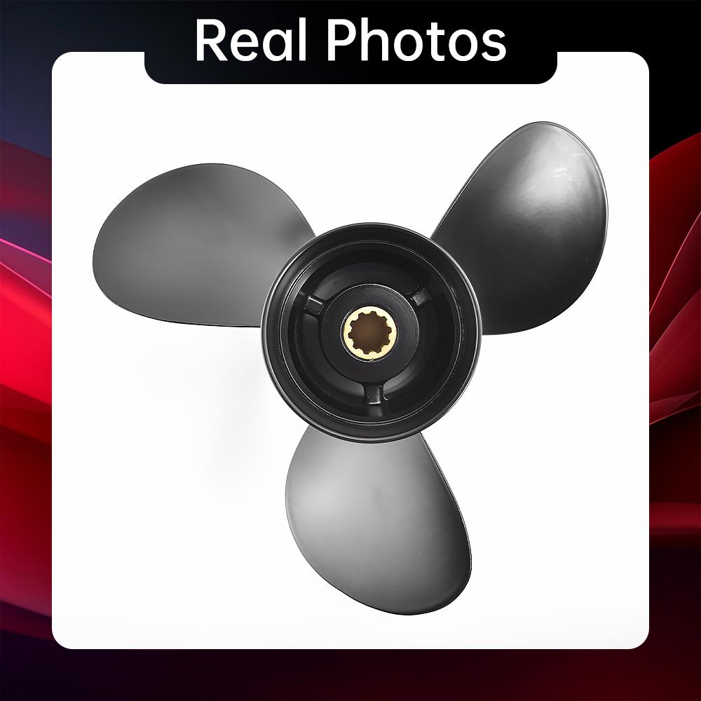 Гребной винт из алюминиевого сплава для подвесного двигателя Tohatsu Mercury Nissan — 9,9 x 13 дюймов, 3 лопасти, 10 шлицев — подходит для лодочных моторов мощностью 25–30 л.с.