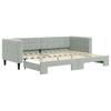 VidaXL Daybed with Trundle Bed Light Grey 80x200 Cm Velvet 3196684