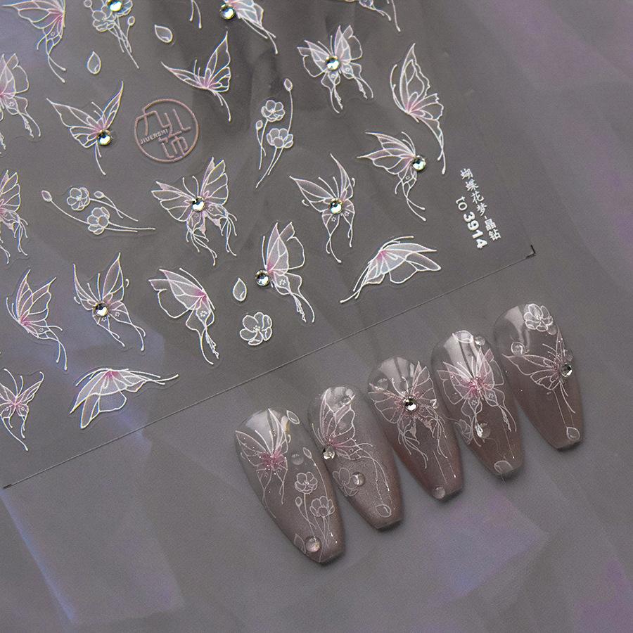 Яркие хрустальные наклейки для ногтей с бабочками. Изготовление своими руками креативных декоративных наклеек.