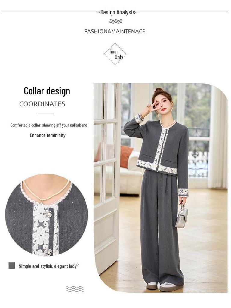 2025 Spring Casual Chic Two-Piece Set: Age-Defying Cardigan & Wide-Leg Pants