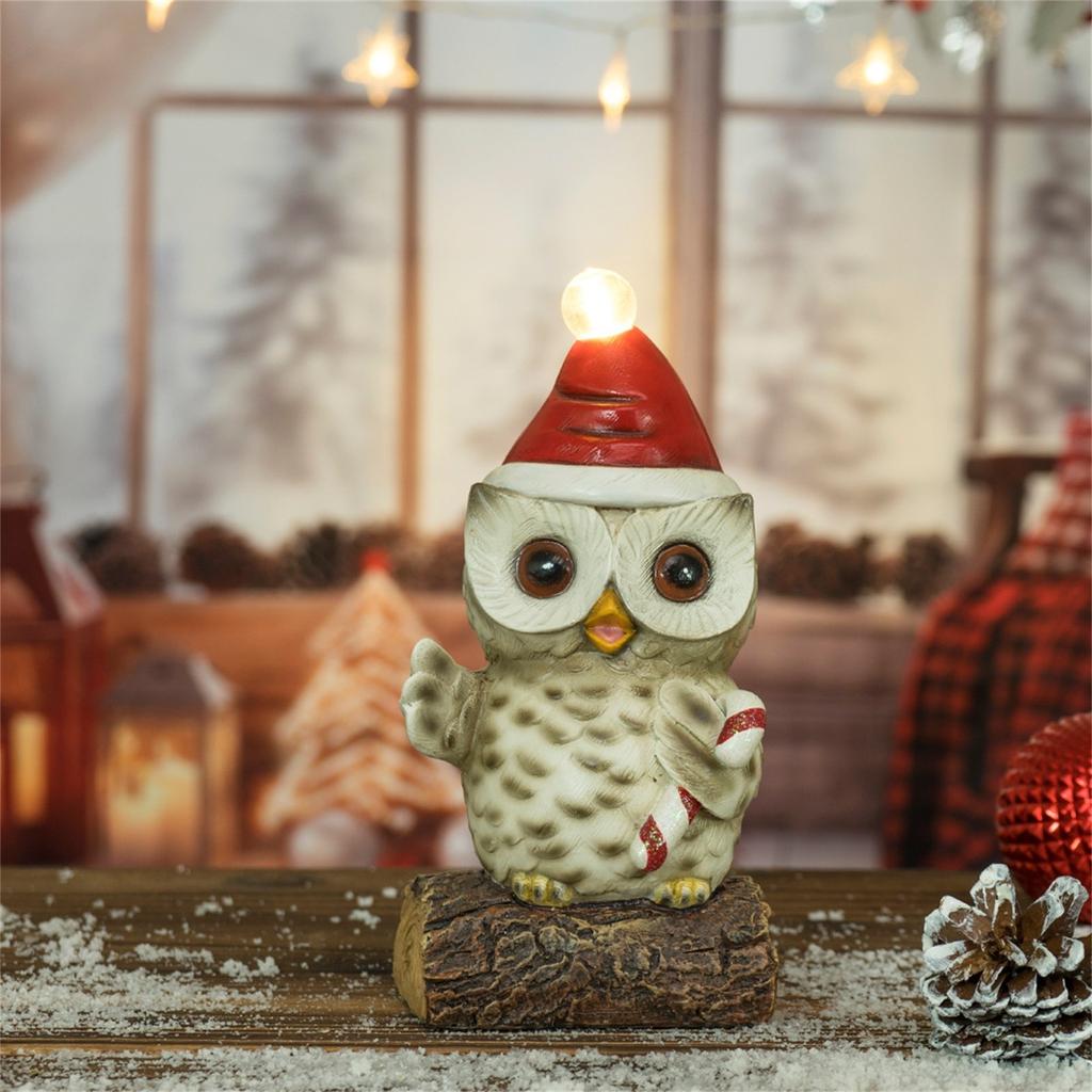 Светящаяся Рождественская Сова Рождественские Украшения Для Дома Гостиная Рабочий Стол Изделия Из Смолы Украшения