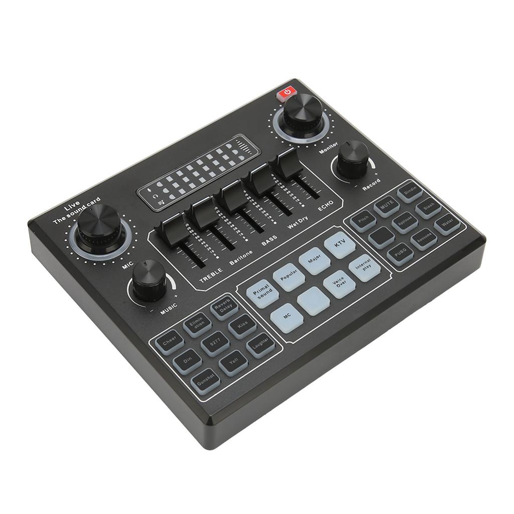 Live Sound Card Multiple Sound Effects Voice Changing External Mini Sound Mixer Board for Live