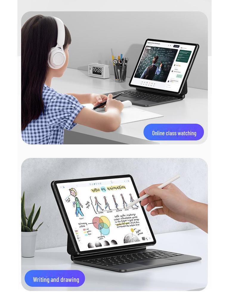 Клавиатура и защитная обложка USAMS для iPad Pro 11" и Air 4/5 10.9" с цифровым дисплеем