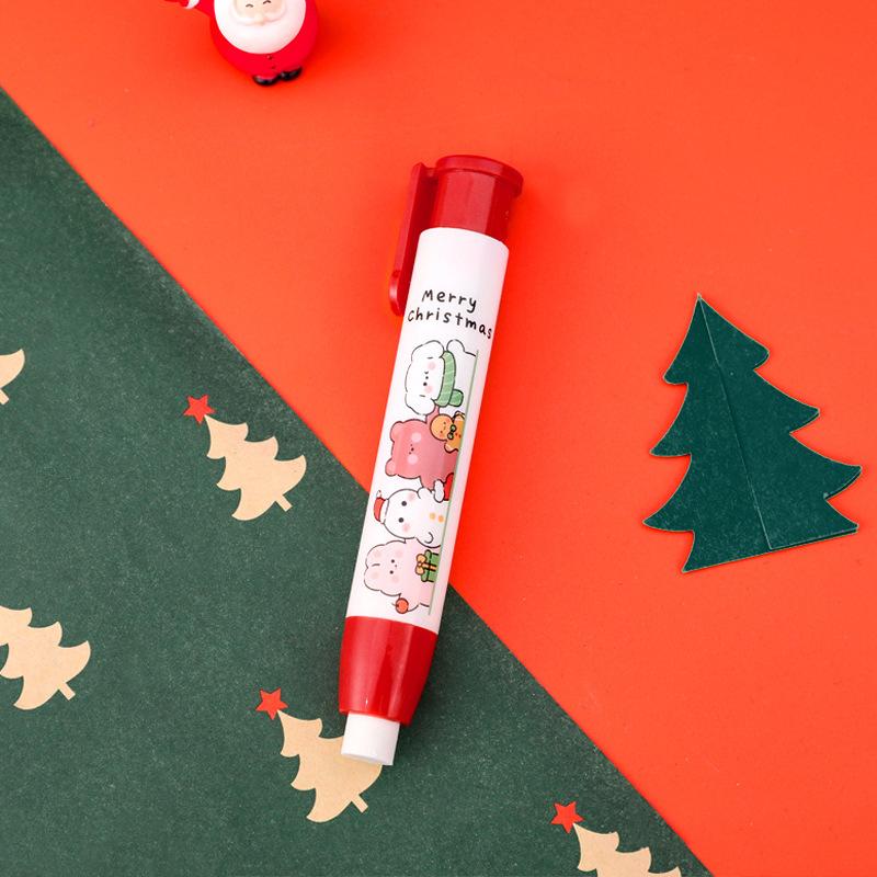 Kawaii Рождество Нажимной ластик Милый Письменный Рисунок Карандаш Ластики Студенческие Канцелярские Товары Детские Подарки Школьные Канцелярские Принадлежности