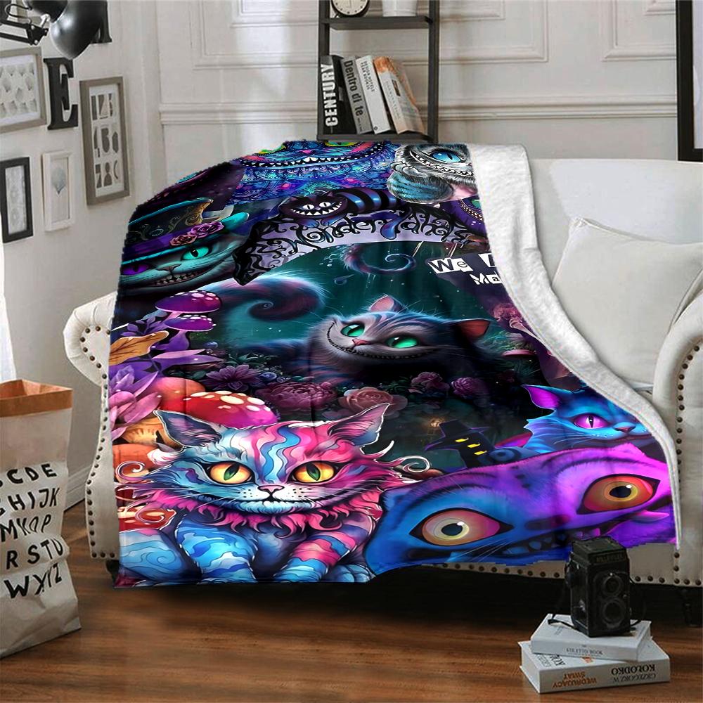 Fantasy Halloween Icons Flannel blanket, soft and warm, suitable for beds and sofas, all seasons, portable travel blanket. 0730153