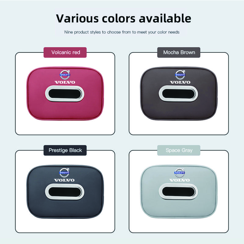 Car Tissue Box Sun Visor Paper Towel Storage Organizer Holder For Volvo ES90 EC40 EX40 EM90 XC90 V90 V60 XC60 V40 S80 S60 S90 C4