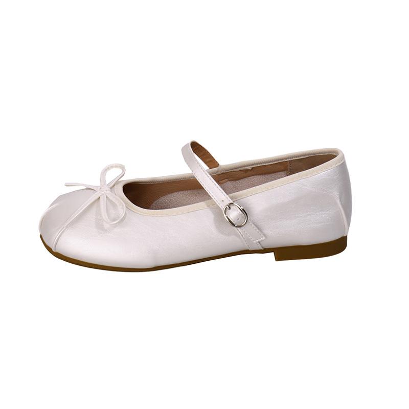 Серебристые туфли Мэри Джейн с квадратным носком и французским бантом, балетки женские 2025 новинка