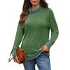 Новый контрастный топ-футболка с длинным рукавом и свободным воротом-стойкой для женщин
