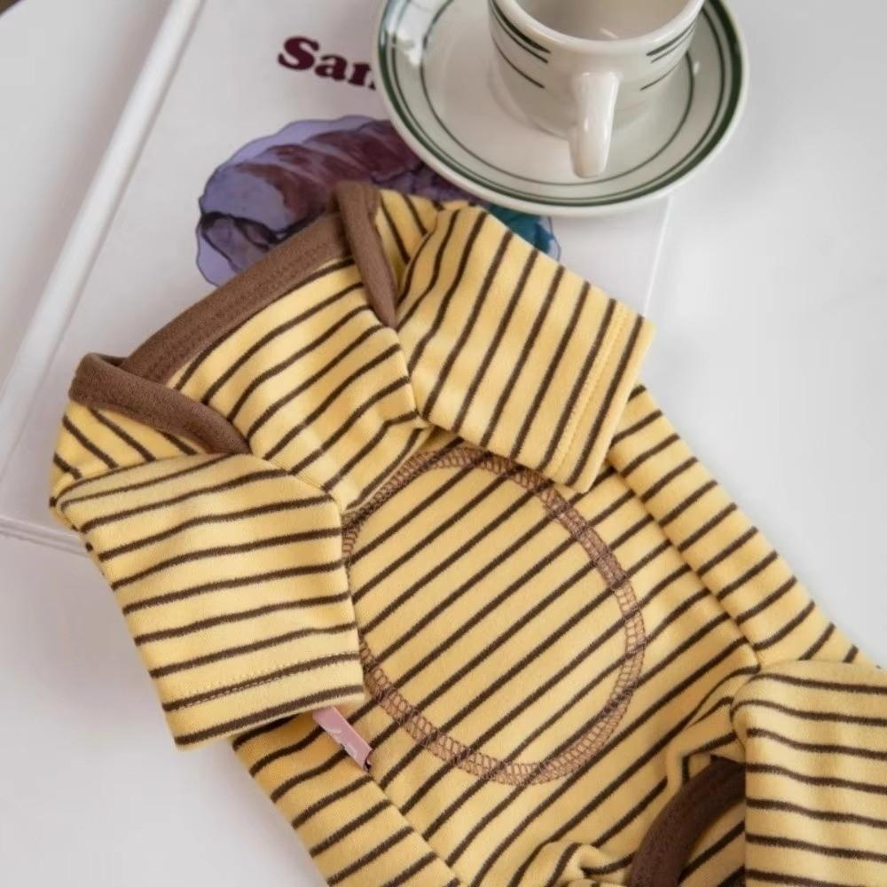 Soft Fabric Dog Pajamas Striped Design Four-Legged Pajamas Stylish Dog Jumpsuit for Dogs