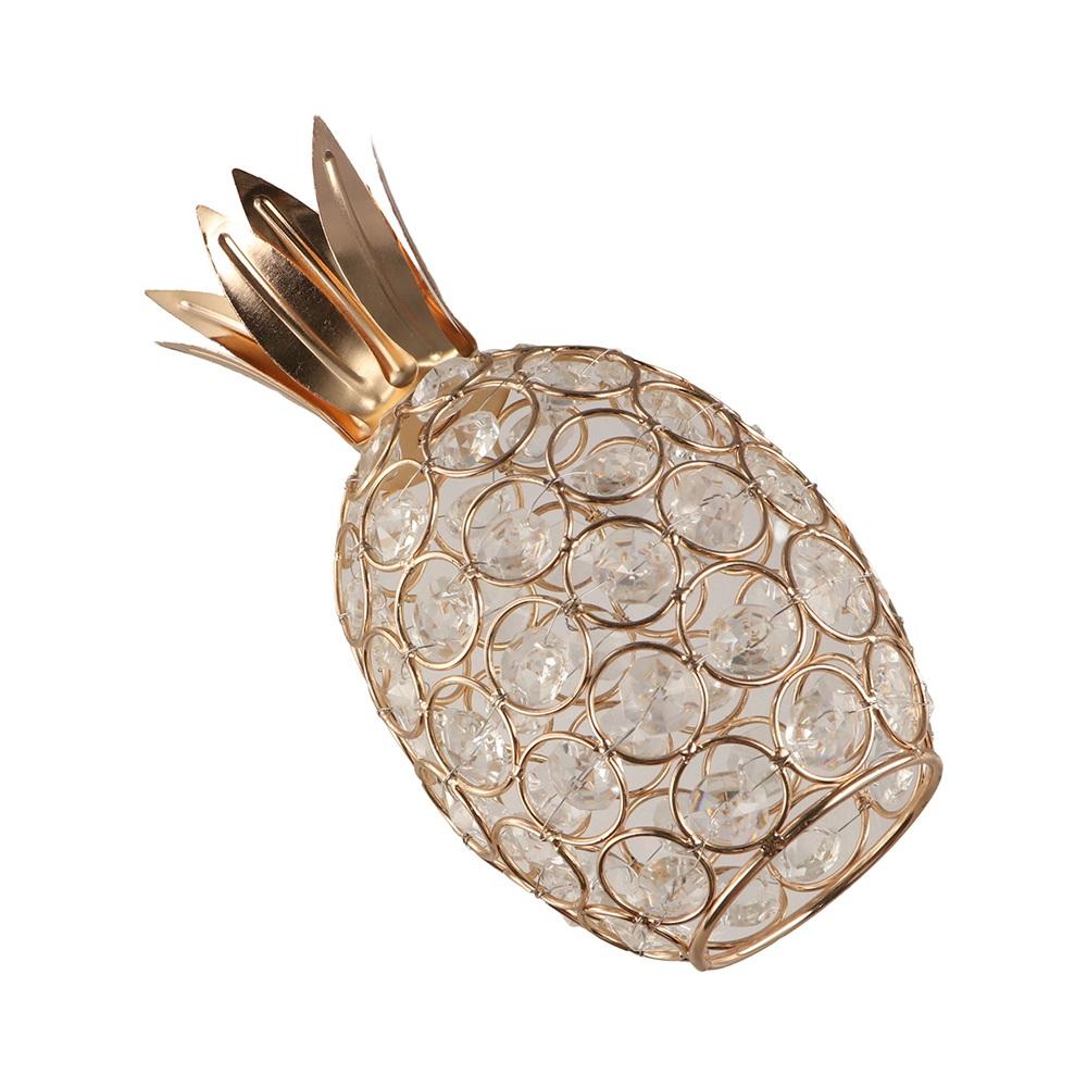 Metal Fruit Figurine Artificial Crystal Pear Ornament Gold Crystal Pear Ornament Living Room