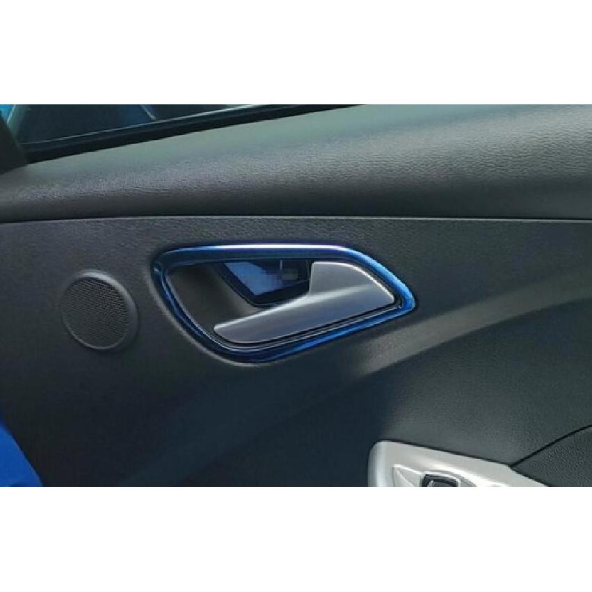 Подходит для Ford Focus ST RS 2012-2014 Сине-стальной Декоративная накладка на внутреннюю ручку двери 4 шт.