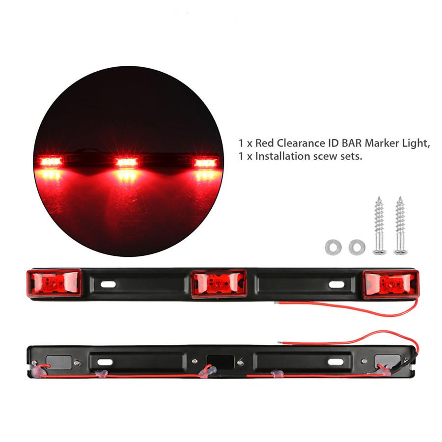 14" Боковой габаритный фонарь для грузовика и прицепа, красный светодиодный фонарь, световая полоса, лампа, водонепроницаемый