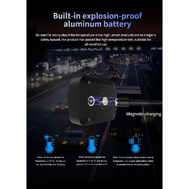 CAREUD Беспроводная система мониторинга давления в шинах TPMS для мотоцикла Беспроводная передача ЖК-дисплей С внутренними/внешними датчиками
