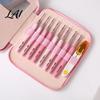 Crocheting Tools for Projects Pink Ergonomic Needles Kit Set Crochet Hooks with Soft Grip Handles Alumina Needle Includes Scissors & Storage