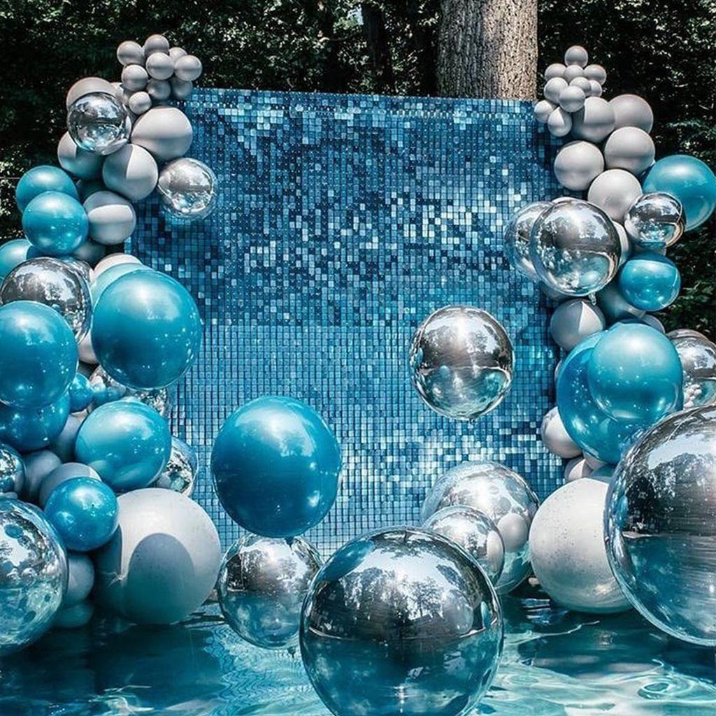 Iridescent Party Sequin Backdrop Glitter Shimmer Square Sequin Panel Wall Popular Wedding Decor Baby Shower Birthday Decoration