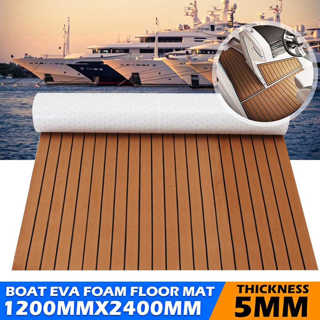 3Type Self-Adhesive Foam Teak Decking EVA Foam Marine Flooring Faux Boat Yacht Flooring Decking Sheet Marine Orange Vehicle Pad