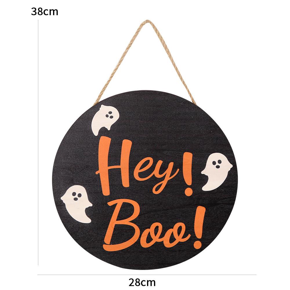 Charming Halloween Ghost Decoration Hanging Bat Wooden Sign For Party Decor