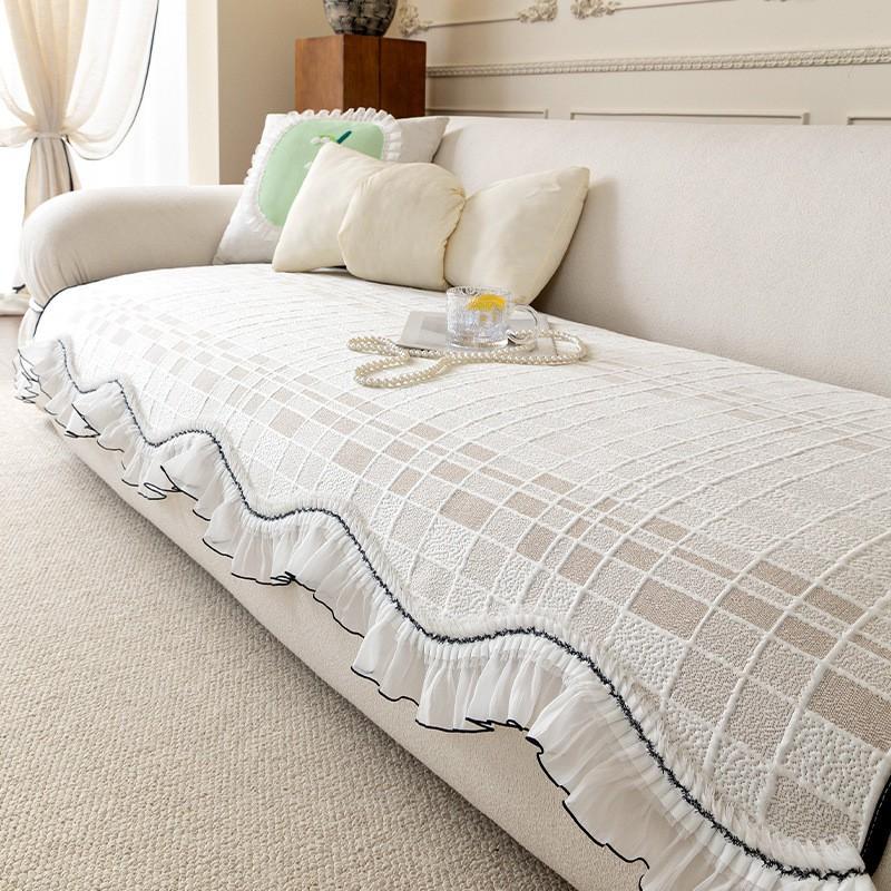 French-style Ice Silk Sofa Cushion Non-slip Cover Straight Section Sofas 2026