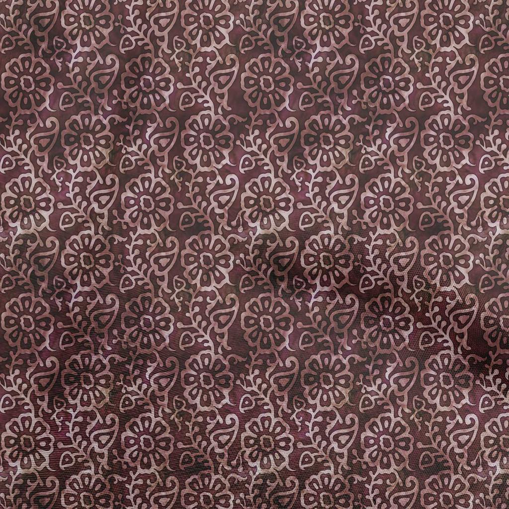oneOone Ткань Cotton Flex Dark Rose Brown, азиатский батик, цветочный швейный материал, принт, ткань по ярдам, 40 дюймов