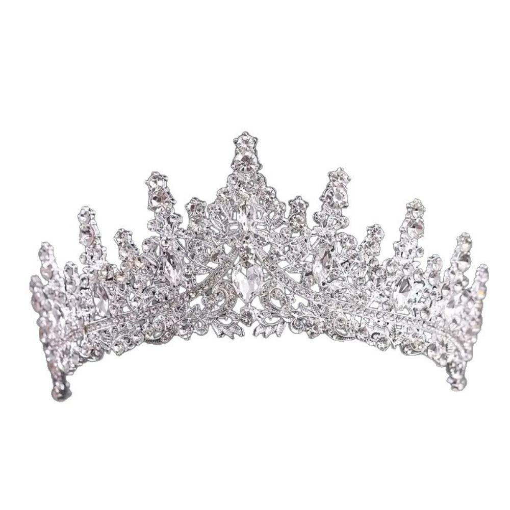 3 шт. Металлические наборы украшений для невесты, украшения для волос, ожерелье, серьги и наборы с короной для женщин