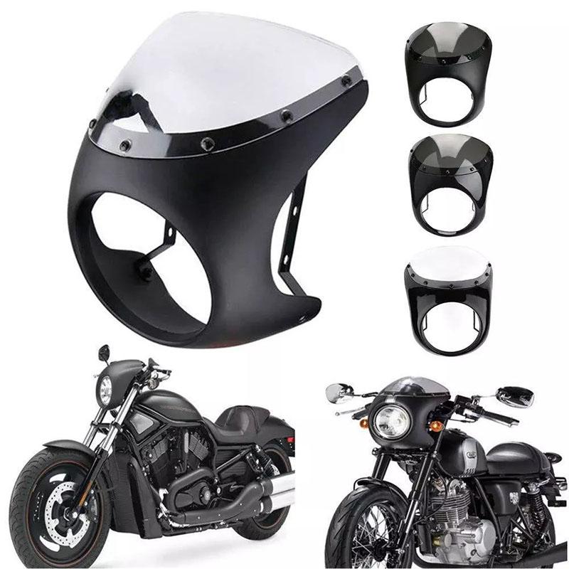 7 Inch Retro Cafe Racer Headlamp Windscreen Waterproof Anti-fall Fairing Headlight Shade Modification Accessories