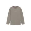 Logo Embroidered Loose Round Neck Long Sleeve T-Shirt Men Tops Brown AHSS130-2