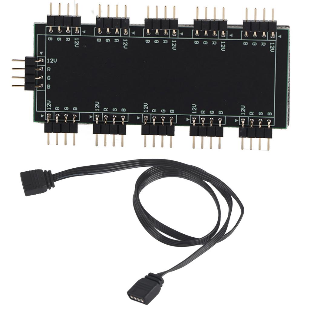 Компьютер, 10-канальный концентратор RGB, материнская плата с модом для ПК, удлинительный кабель для вентилятора RGB (12 В 4-контактный)