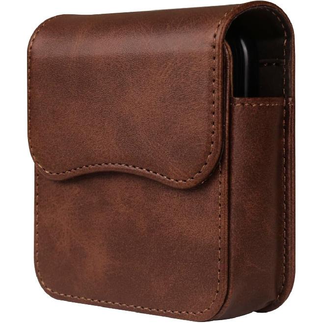 Поясная сумка из кожи для мужчин, совместимая с Samsung Galaxy Z Flip 6 5 4 3 2 1, кобура, чехол для переноски, магнитная застежка, поясная сумка, совместимая с