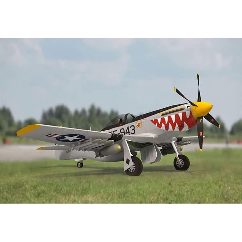 3D assembly model paper craft fighter jet 1/33 scale (P-51D mustang bomber version)