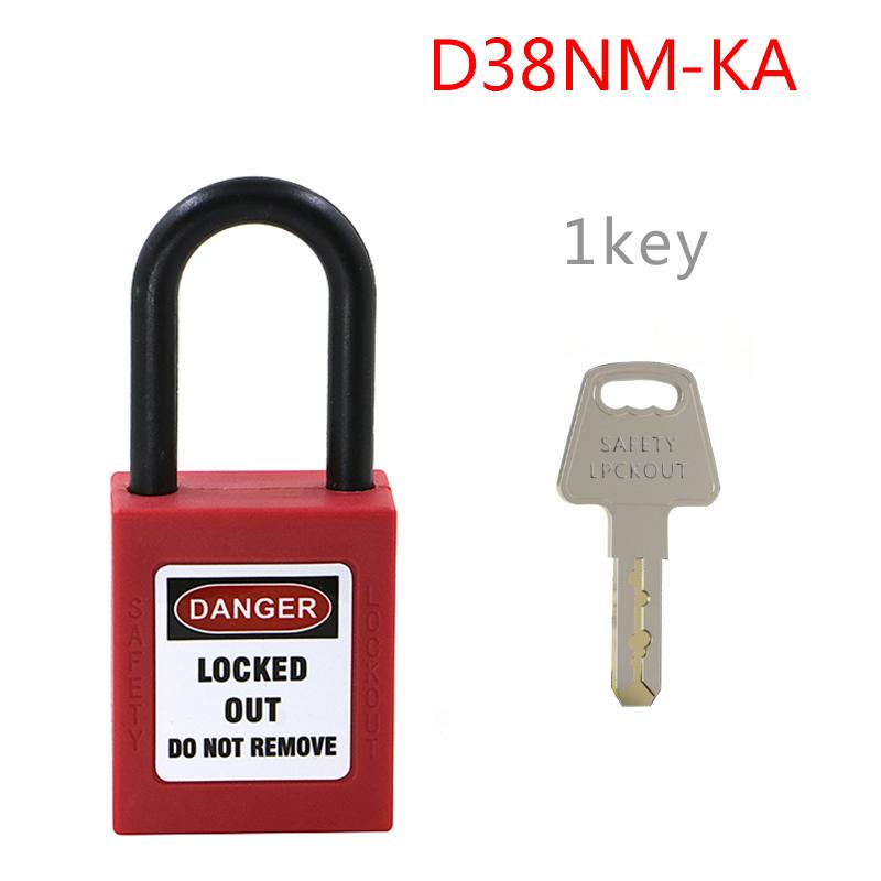 Safety Lockout Padlock 38mm Nylon Shackle Engineering Plastics OSHA LOTO Hazardous Energy Isolation Keyed-Different Keyed-alike